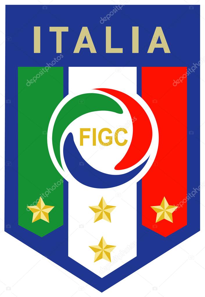 Coat of arms of figc football federation, italy, vector file, illustration