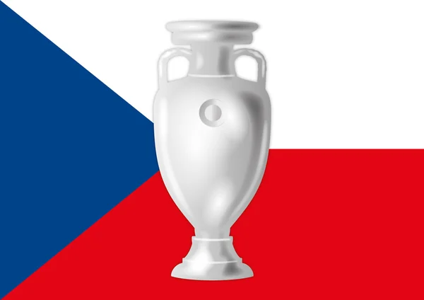 Czech republic flag with european footbal cup — Stock Vector