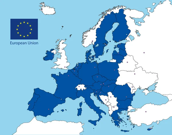 Mapa de la unión europea después del brexit — Vector de stock