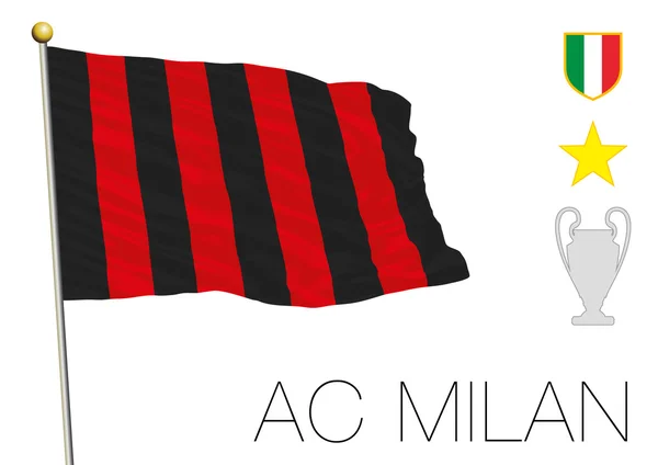 Milan bandera de fútbol — Archivo Imágenes Vectoriales