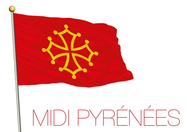 Midi Pyrenees regionale vlag, Frankrijk — Stockvector