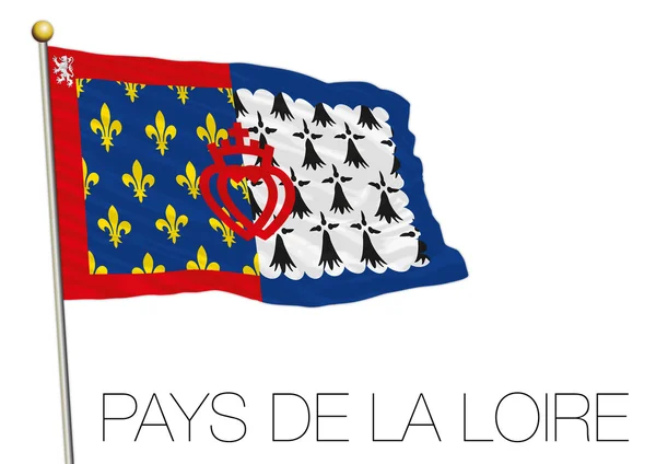 Pays de la Loire regional falg, Francia — Vector de stock