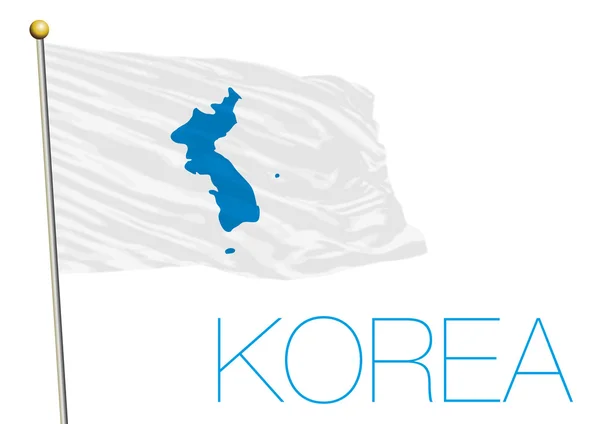 Unión de la bandera de Corea del Norte y del Sur — Vector de stock