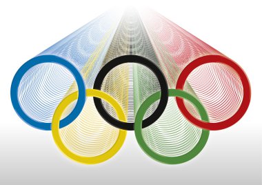 beş çember Olimpiyat sembolü, degradeler grafik elboration