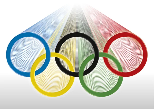 Пять колец олимпийского символа, градиенты графического эльборации — стоковый вектор