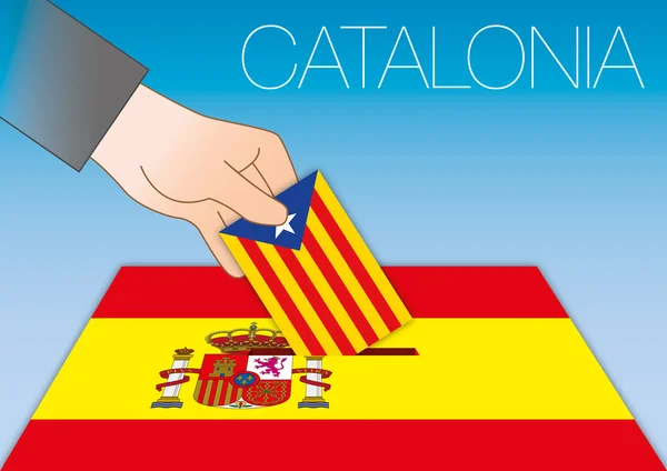 Catalonia vote for the referendum, spain — Stock Vector