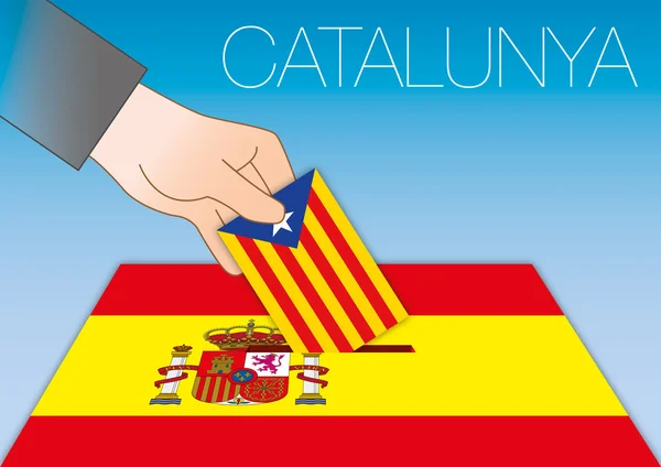 Catalonië stem voor het referendum, Spanje — Stockvector