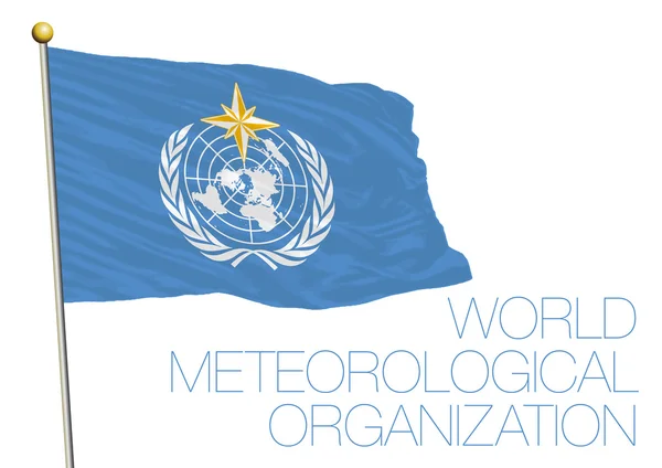 संयुक्त राष्ट्र, जागतिक हवामान संघटना, डब्ल्यूएमओ ध्वज — स्टॉक व्हेक्टर