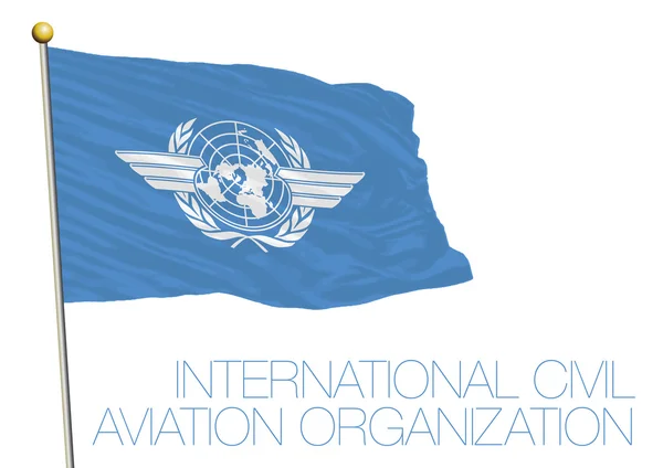 Organizzazione delle Nazioni Unite, Organizzazione dell'aviazione civile internazionale, bandiera dell'ICAO — Vettoriale Stock