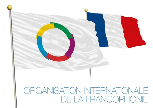 Organizacji internationale de la Frankofonii, flaga Oif, Francja — Wektor stockowy