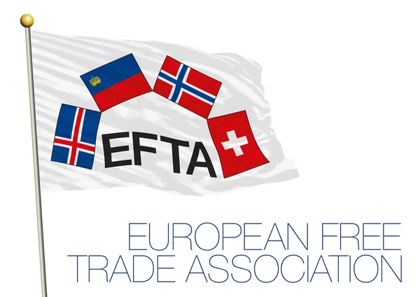 Associazione europea di libero scambio, bandiera dell'associazione EFTA — Vettoriale Stock