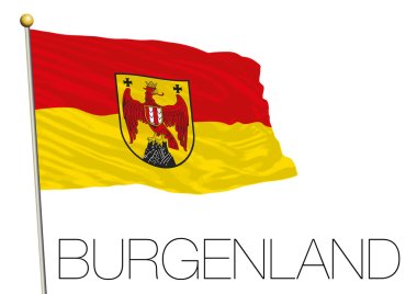 Burgenland regional flag, land of Austria clipart