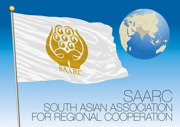 Association sud-asiatique de coopération régionale drapeau, Inde — Image vectorielle