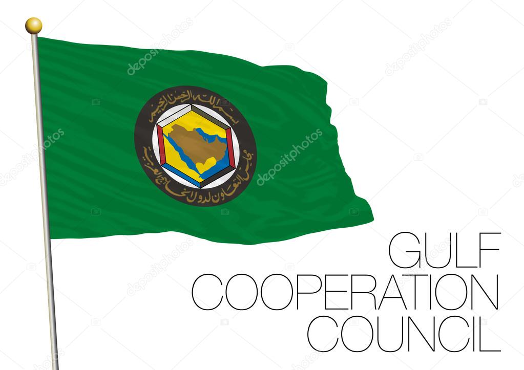 Gulf Cooperation Council flag, vector file, illustration GCC, Gulf Cooperation Council, Saudi Arabia