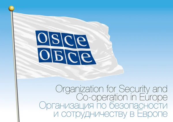 Organizzazione dell'OSCE bandiera, Europa — Vettoriale Stock
