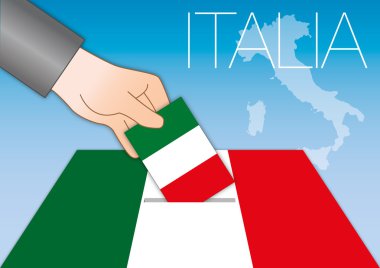 İtalyan harita ile İtalya, oy ve referandum illüstrasyon