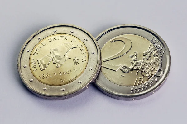 Włoski pamiątkowe dwa euro rok 2011, 150-zjednoczenie Włoch — Zdjęcie stockowe