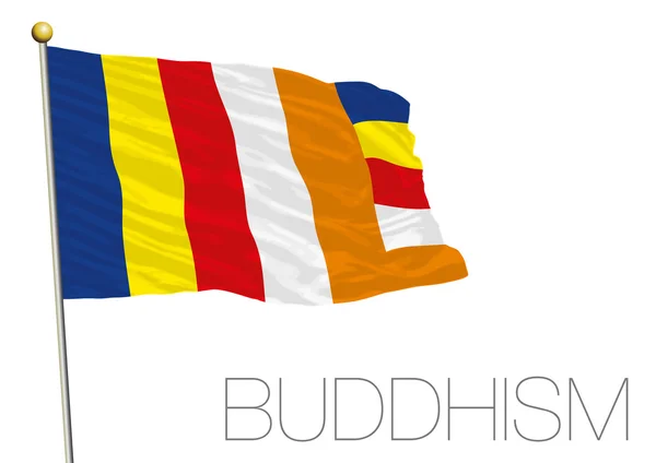 Boeddhistische vlag in de wind — Stockvector