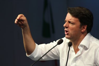 Modena, İtalya, Eylül, 2016: Matteo Renzi, kamu siyaseti konferansı Demokrat Parti Kongresi