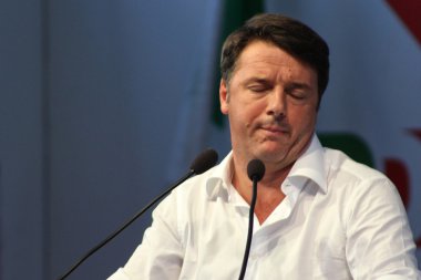 Modena, İtalya, Eylül, 2016: Matteo Renzi, kamu siyaseti konferansı Demokrat Parti Kongresi