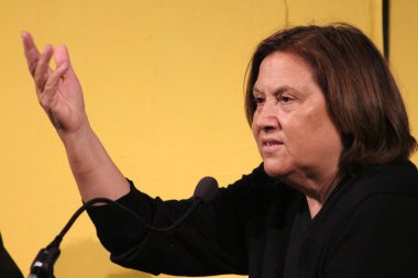 Modena, İtalya, Eylül 2016 - Lucia Annunziata, bir kamu röportajında gazeteci