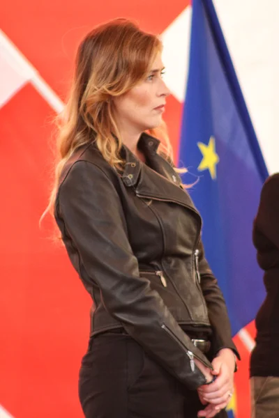 MODENA, Italie, SEPTEMBRE 2016 : Maria Elena Boschi, conférence politique publique Convention du Parti démocratique — Photo