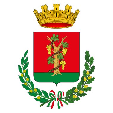Vignola şehri arması, Emilia Romagna, İtalya, vektör illüstrasyonu
