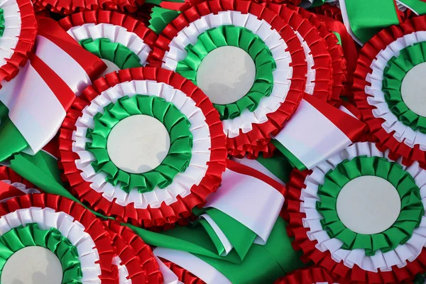 Italiaanse Tricolor Cockades Nationaal Patriottisch Symbool Italië — Stockfoto