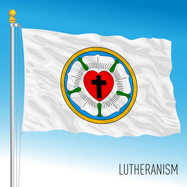 Luteranismo Símbolo Bandera Internacional Vector Ilustración — Vector de stock