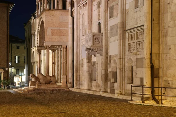 Modène Vue Nuit Détail Cathédrale Site Patrimoine Mondial Unesco — Photo