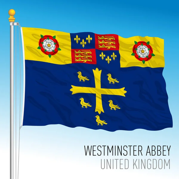 Westminster Abbey Banner Flagge Vereinigtes Königreich Vektorillustration — Stockvektor