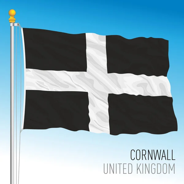 Cornwall County Flag Velká Británie Vektorová Ilustrace — Stockový vektor