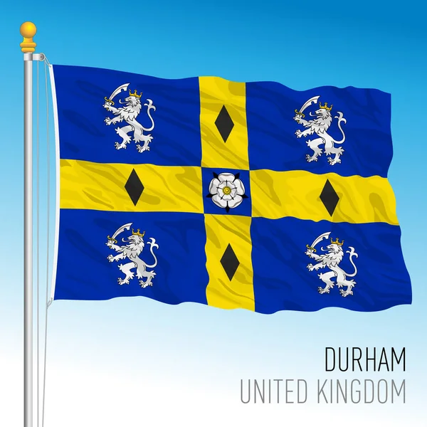 Flagge Von Durham County Großbritannien Vektorillustration — Stockvektor