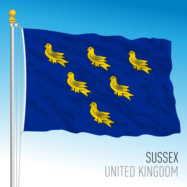 サセックス郡旗 イギリス ベクトルイラスト — ストックベクタ