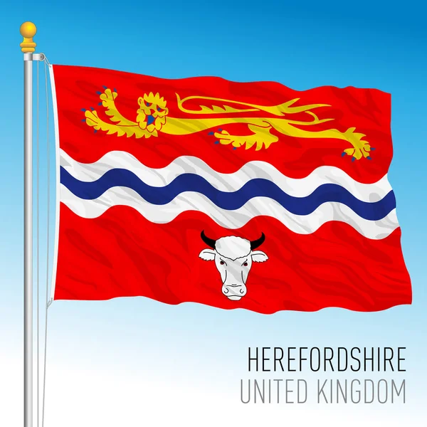 Bandera Del Condado Herefordshire Reino Unido Vector Ilustración — Vector de stock