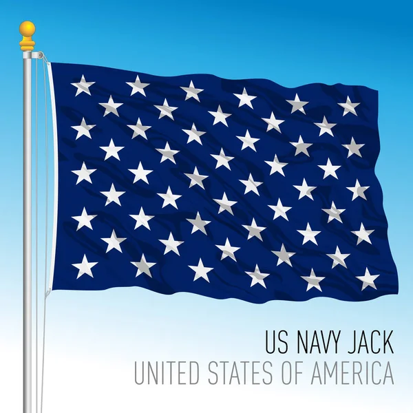 United States Navy Flag Jack Usa Vector Illustration — Stock Vector