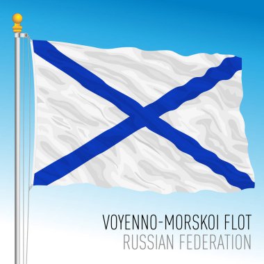 Rus donanma bayrağı, Rusya Federasyonu, vektör illüstrasyonu