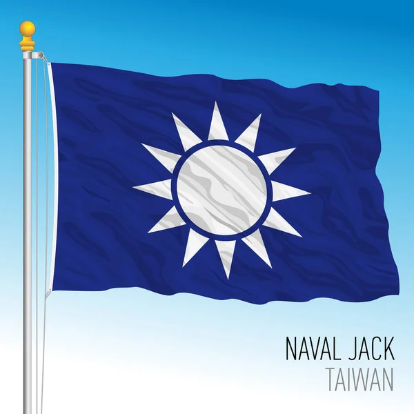 Bandera Marina Taiwán República China Ilustración Vectores — Vector de stock