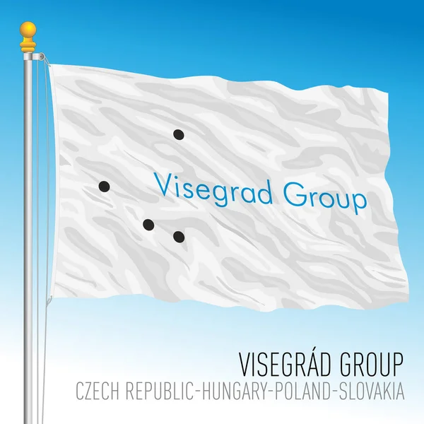 Visegrad Group Flag Symbols Polonia República Checa Eslovaquia Hungría Vector — Vector de stock