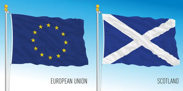 Unión Europea Banderas Escocia Ilustración Vectorial — Archivo Imágenes Vectoriales