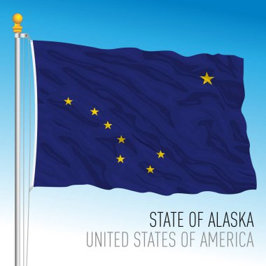 Alaska federal eyalet bayrağı, Amerika Birleşik Devletleri, vektör illüstrasyonu