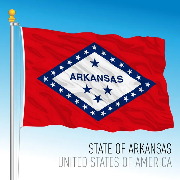 Арканзас Федеральний Прапор Штату Арканзас Сша Векторна Ілюстрація — стоковий вектор
