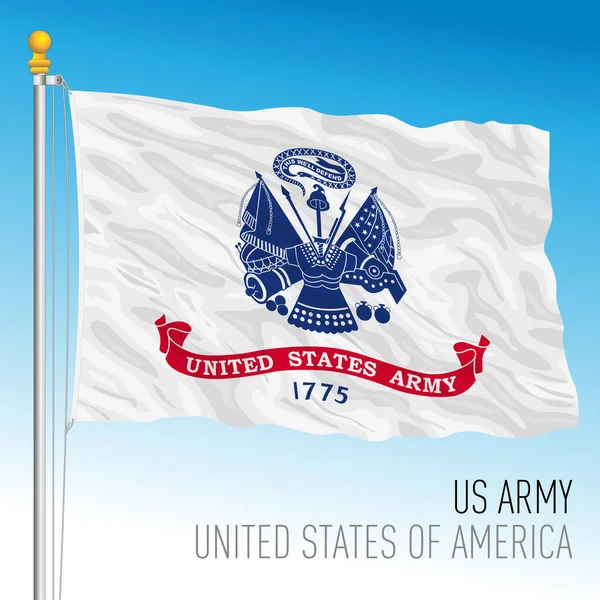 Oficiální Vlajka Armády Usa Spojené Státy Americké Vektorová Ilustrace — Stockový vektor