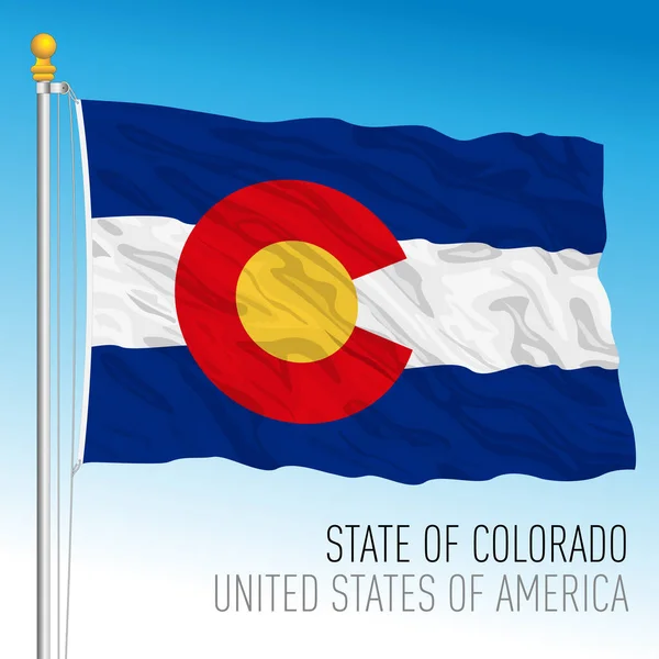 Colorado Federální Stát Vlajky Spojené Státy Americké Vektorová Ilustrace — Stockový vektor
