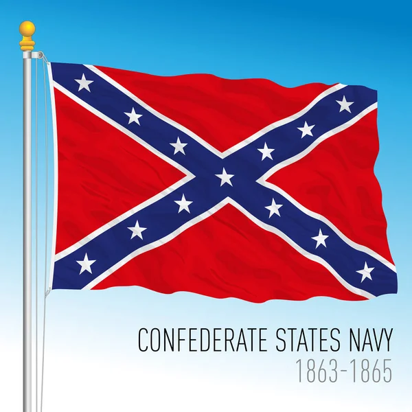 Bandera Histórica Marina Guerra Los Estados Confederados 1863 1865 Estados — Vector de stock