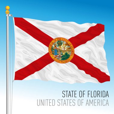 Florida federal eyalet bayrağı, Birleşik Devletler, vektör illüstrasyonu