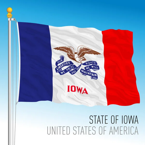 Flagge Des Bundesstaates Iowa Vereinigte Staaten Vektorillustration — Stockvektor