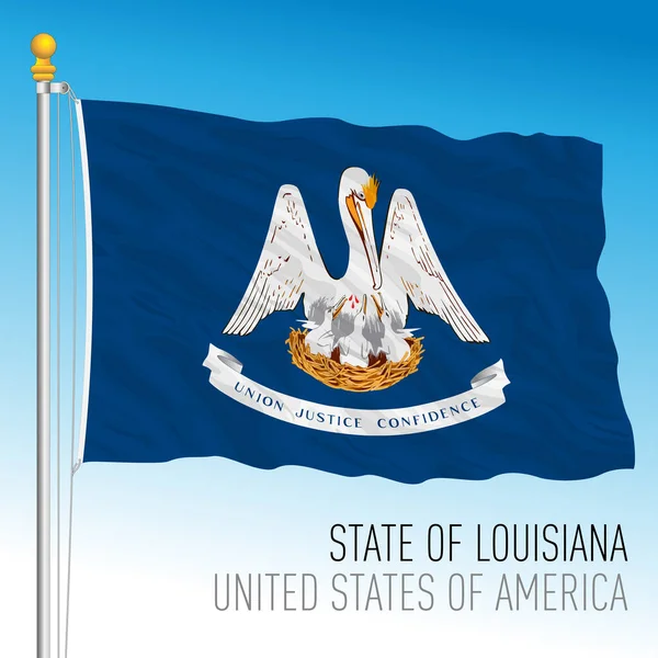 Louisiana Szövetségi Állami Zászló Egyesült Államok Vektor Illusztráció — Stock Vector