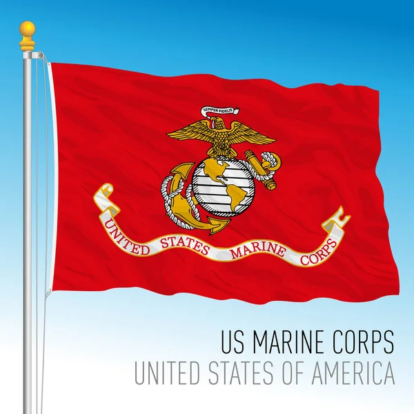 Bandeira Corpo Fuzileiros Navais Dos Eua Estados Unidos Ilustração Vetorial —  Vetores de Stock