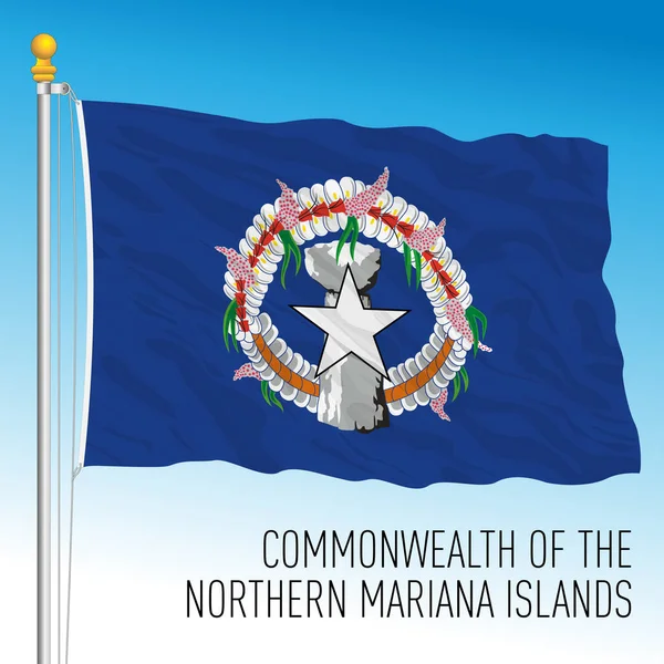 Samväldet Nordmarianerna Statsflagga Förenta Staternas Territorium Vektor Illustration — Stock vektor
